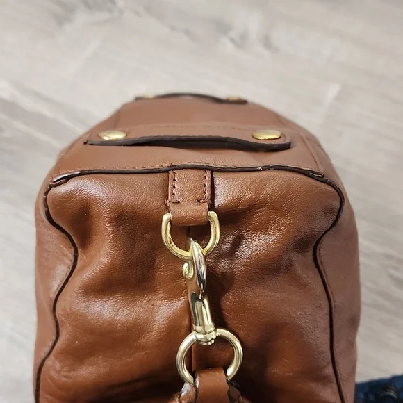 COACH Ashley Madison English Tan Convertible Leather Satchel - Picture 11 of 14